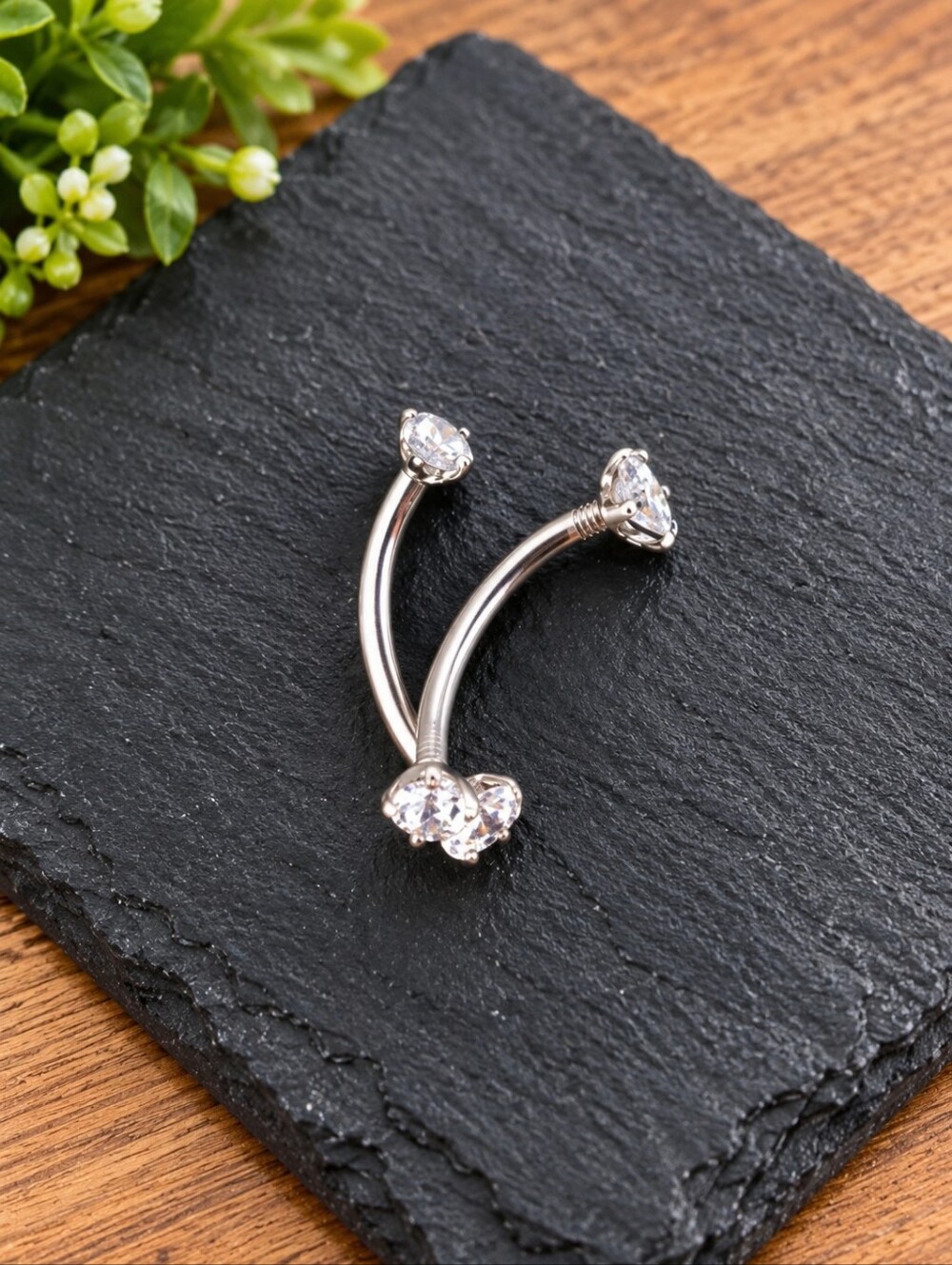 NWOT Surgical steel Crystal eyebrow rings
